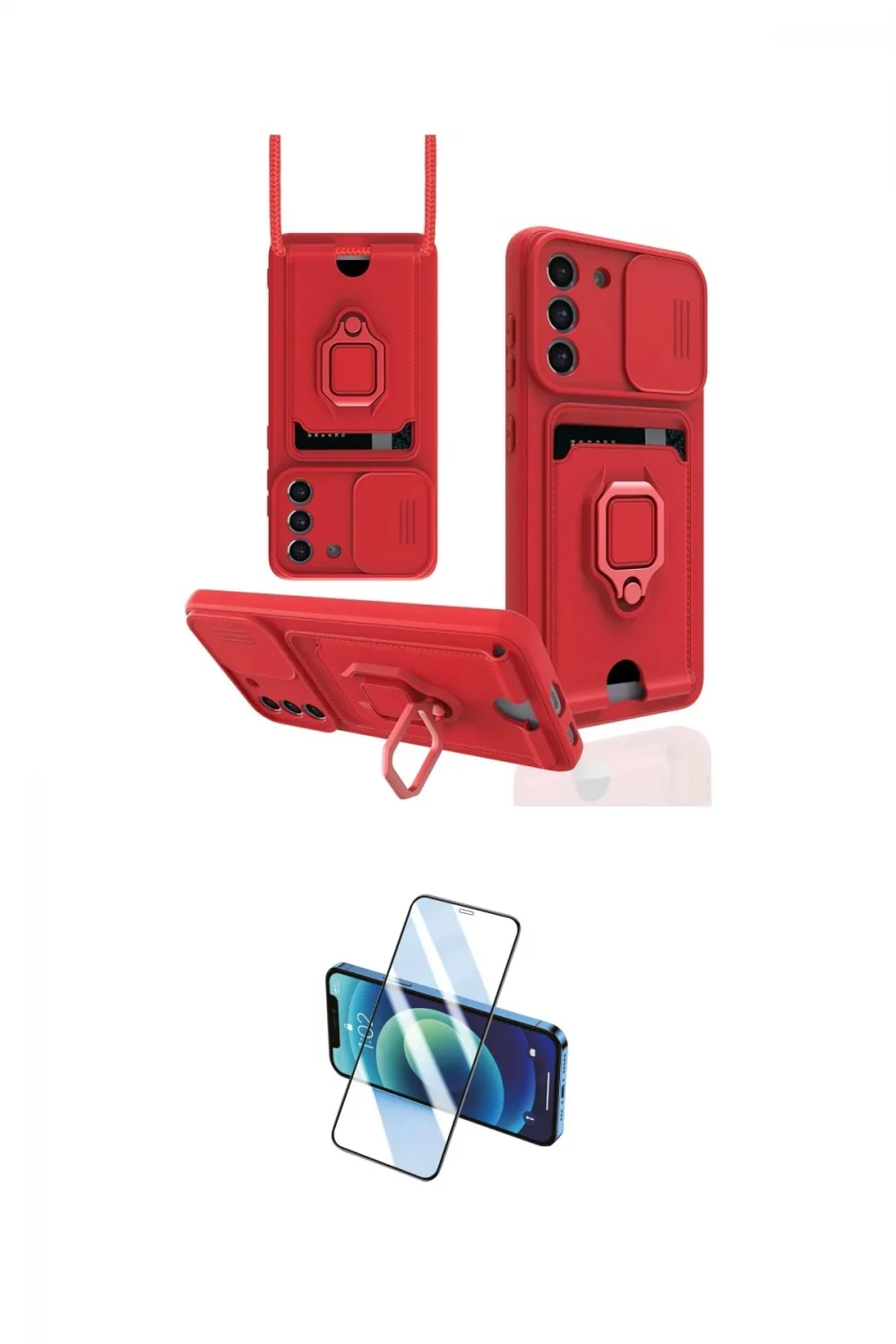 ieg™ Galaxy S21 FE Kılıf Vadi Form Prime - Siyah 3D Antistatik Cam Ekran Koruyucu