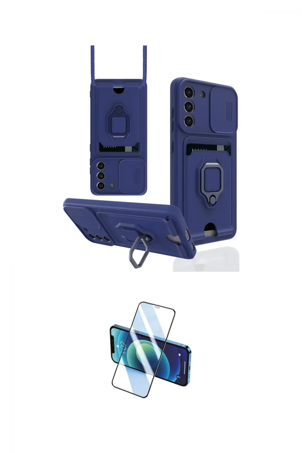 ieg™ Galaxy S21 FE Kılıf Vadi Form Prime - Siyah 3D Antistatik Cam Ekran Koruyucu
