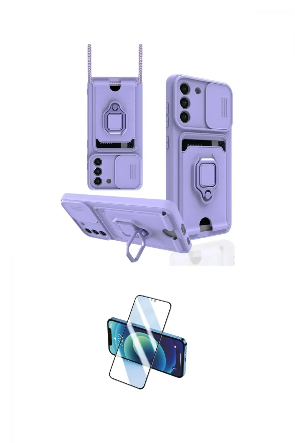 ieg™ Galaxy S21 FE Kılıf Vadi Form Prime - Siyah 3D Antistatik Cam Ekran Koruyucu
