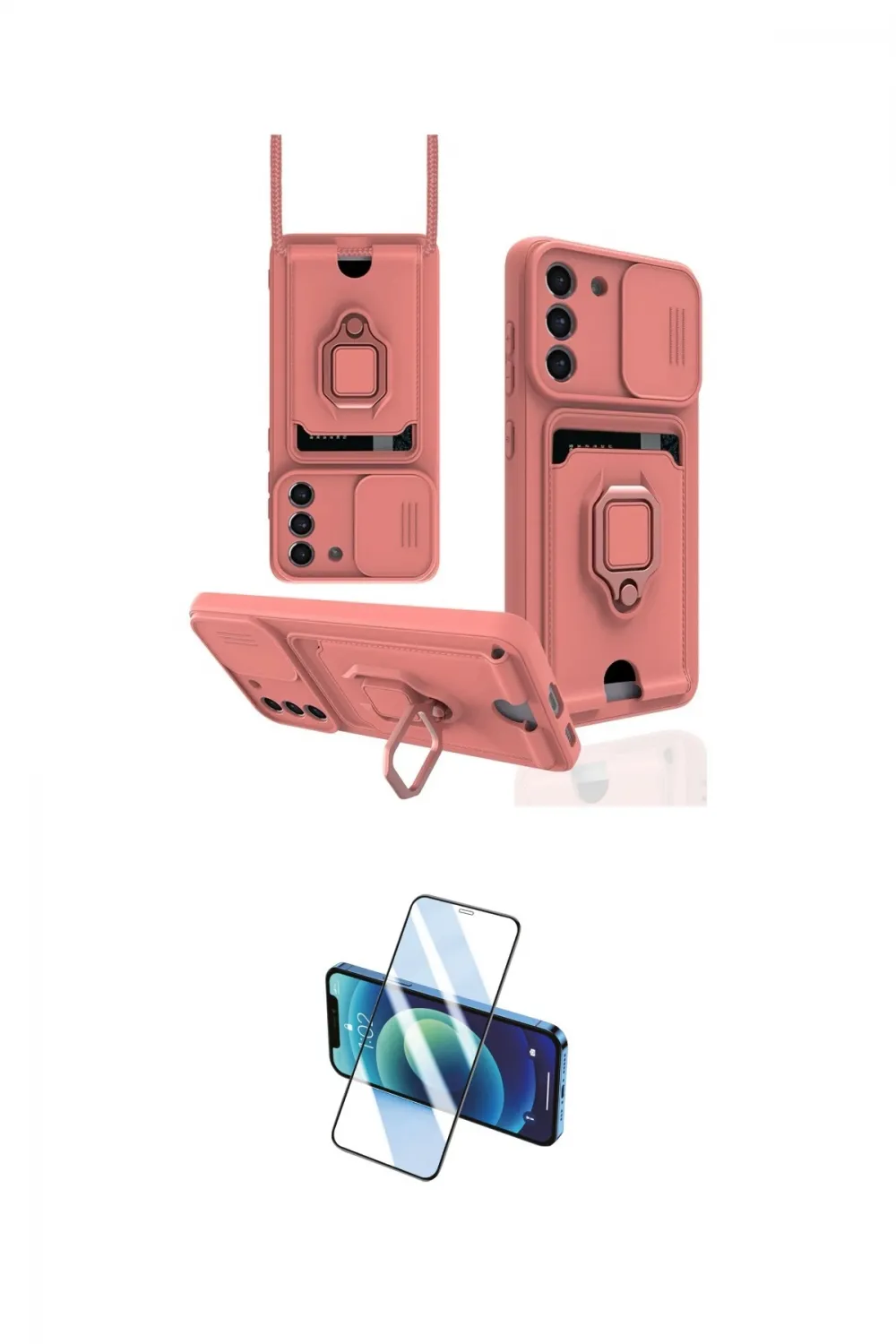 ieg™ Galaxy S21 FE Kılıf Vadi Form Prime - Siyah 3D Antistatik Cam Ekran Koruyucu