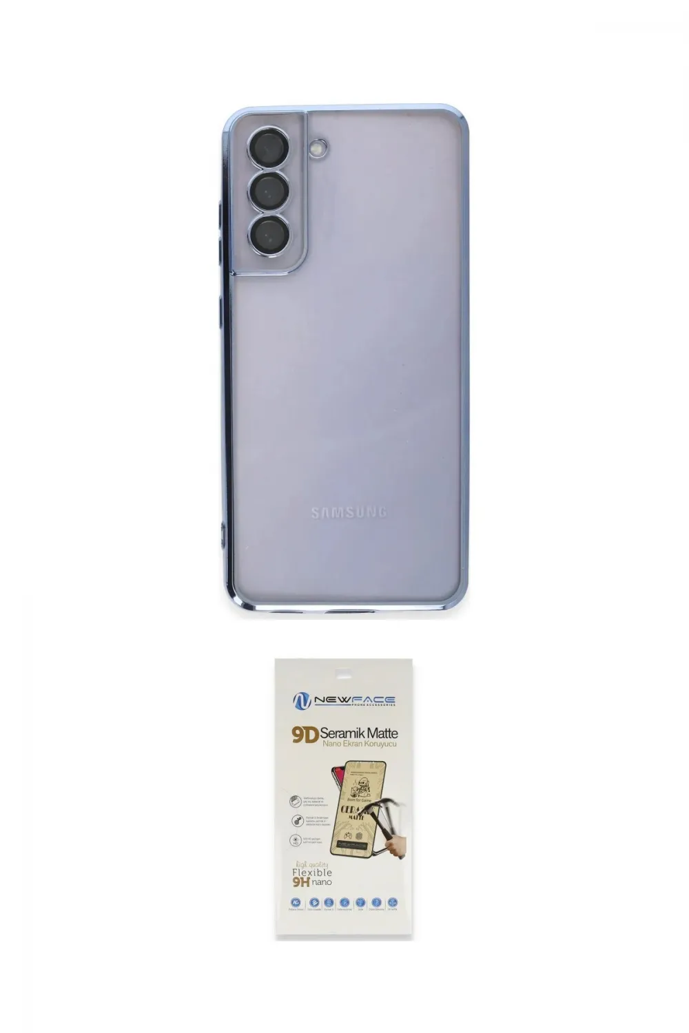 ieg™ Galaxy S21 FE Kılıf Vadi Minimal - Siyah Mat Seramik Nano Ekran Koruyucu