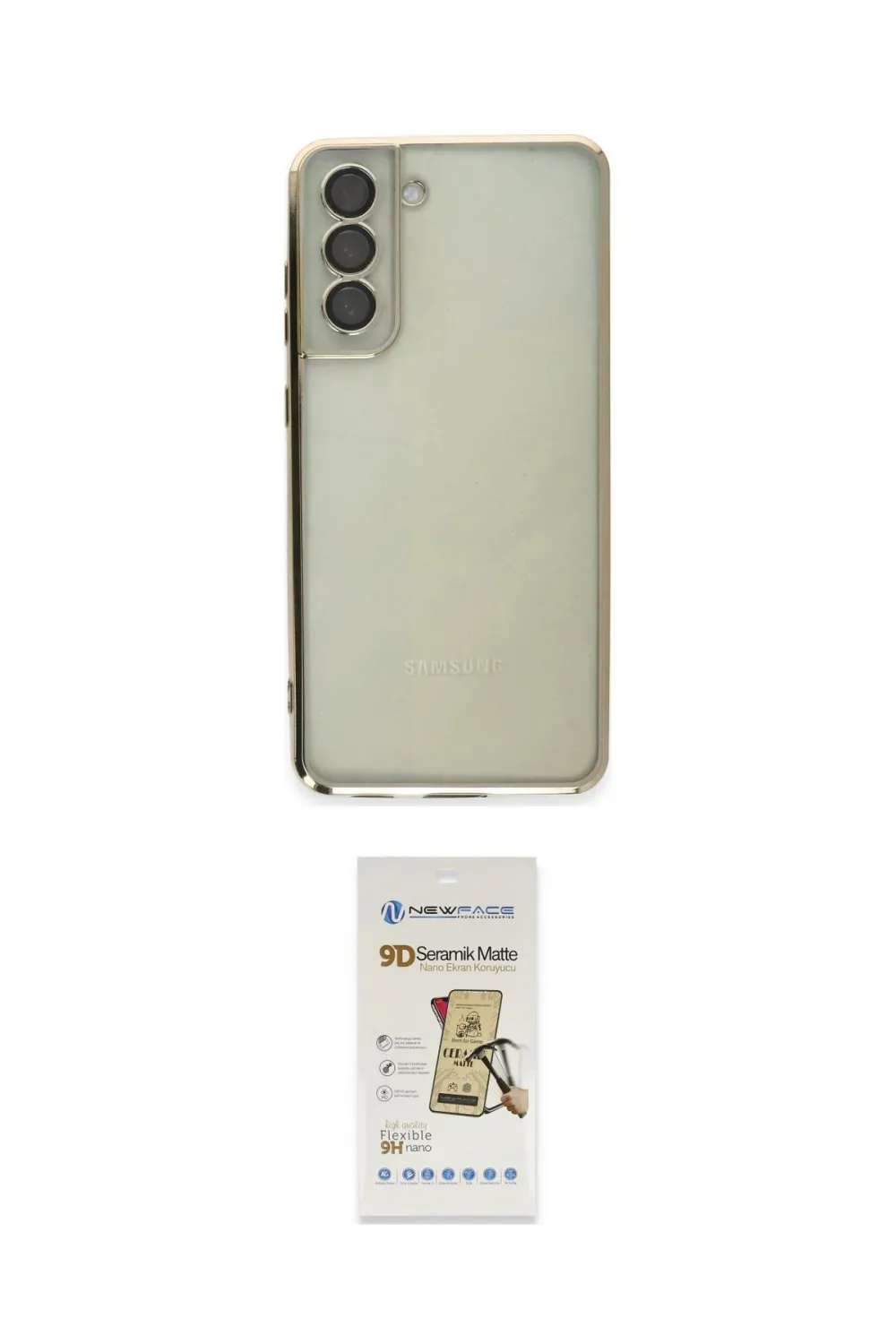 ieg™ Galaxy S21 FE Kılıf Vadi Minimal - Siyah Mat Seramik Nano Ekran Koruyucu