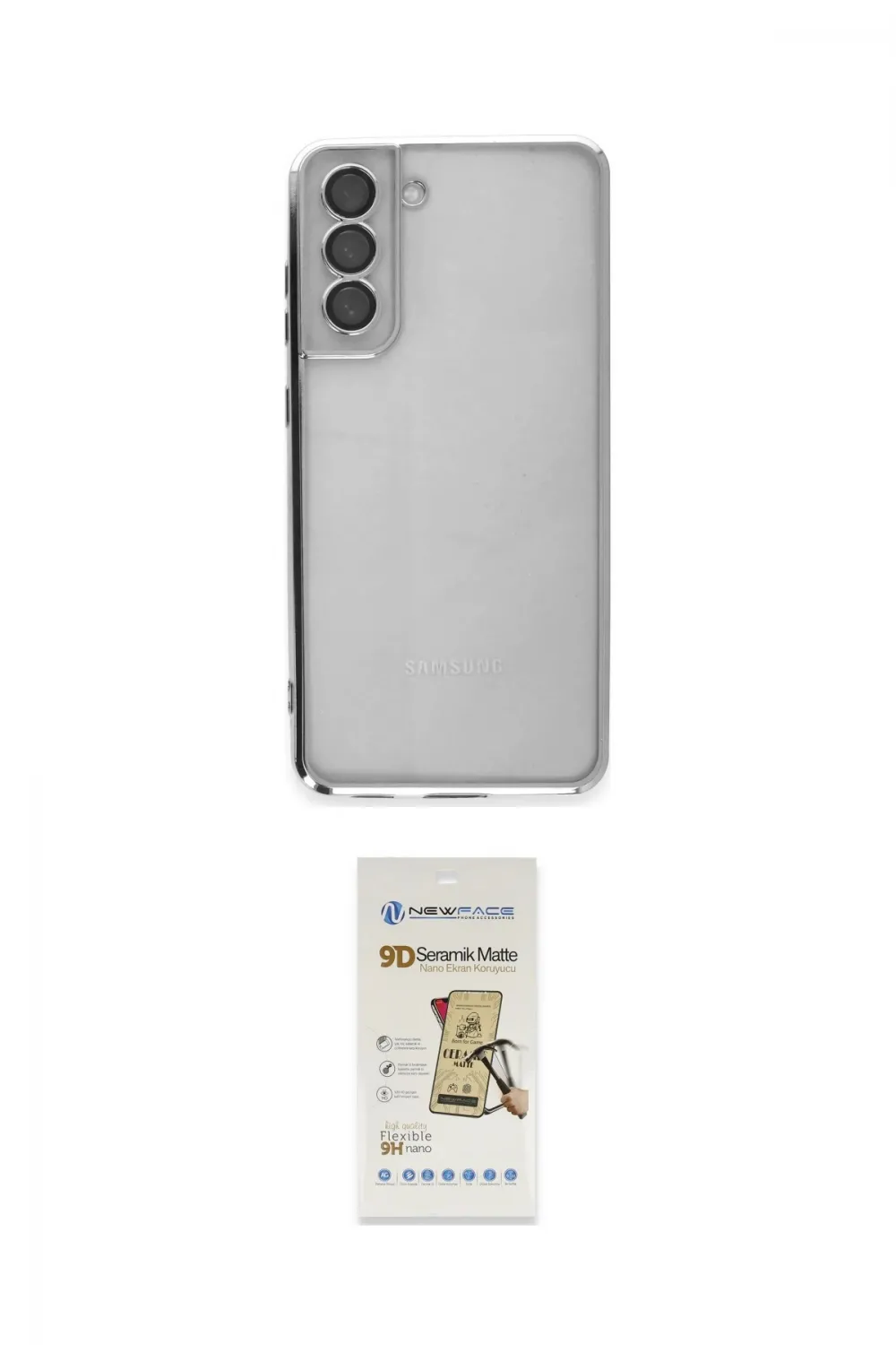 ieg™ Galaxy S21 FE Kılıf Vadi Minimal - Siyah Mat Seramik Nano Ekran Koruyucu