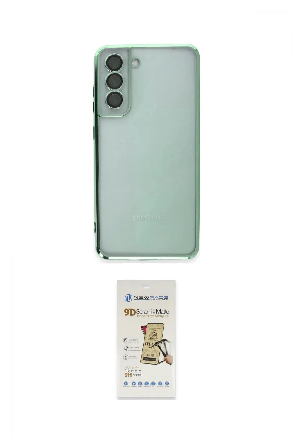 ieg™ Galaxy S21 FE Kılıf Vadi Minimal - Siyah Mat Seramik Nano Ekran Koruyucu