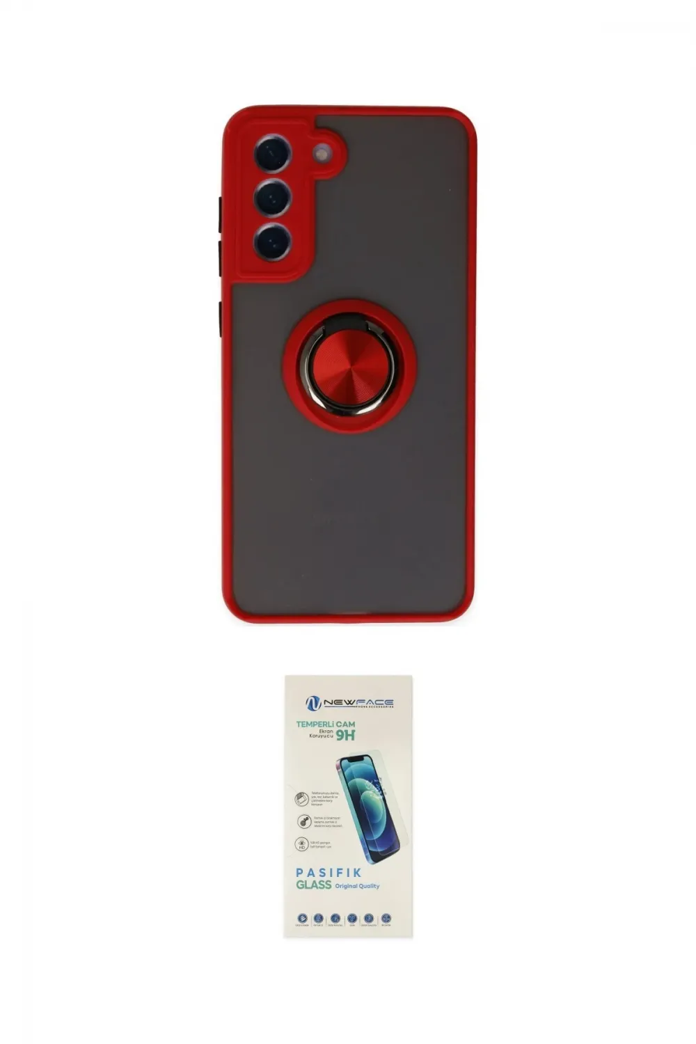 ieg™ Galaxy S21 FE Kılıf Yörünge Çizgi - Şeffaf Pasifik Cam Ekran Koruyucu