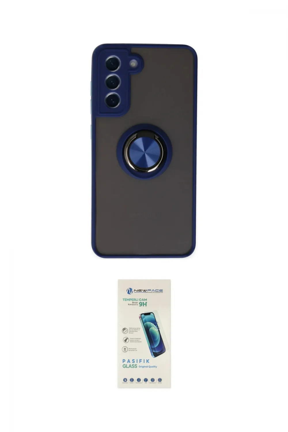 ieg™ Galaxy S21 FE Kılıf Yörünge Çizgi - Şeffaf Pasifik Cam Ekran Koruyucu