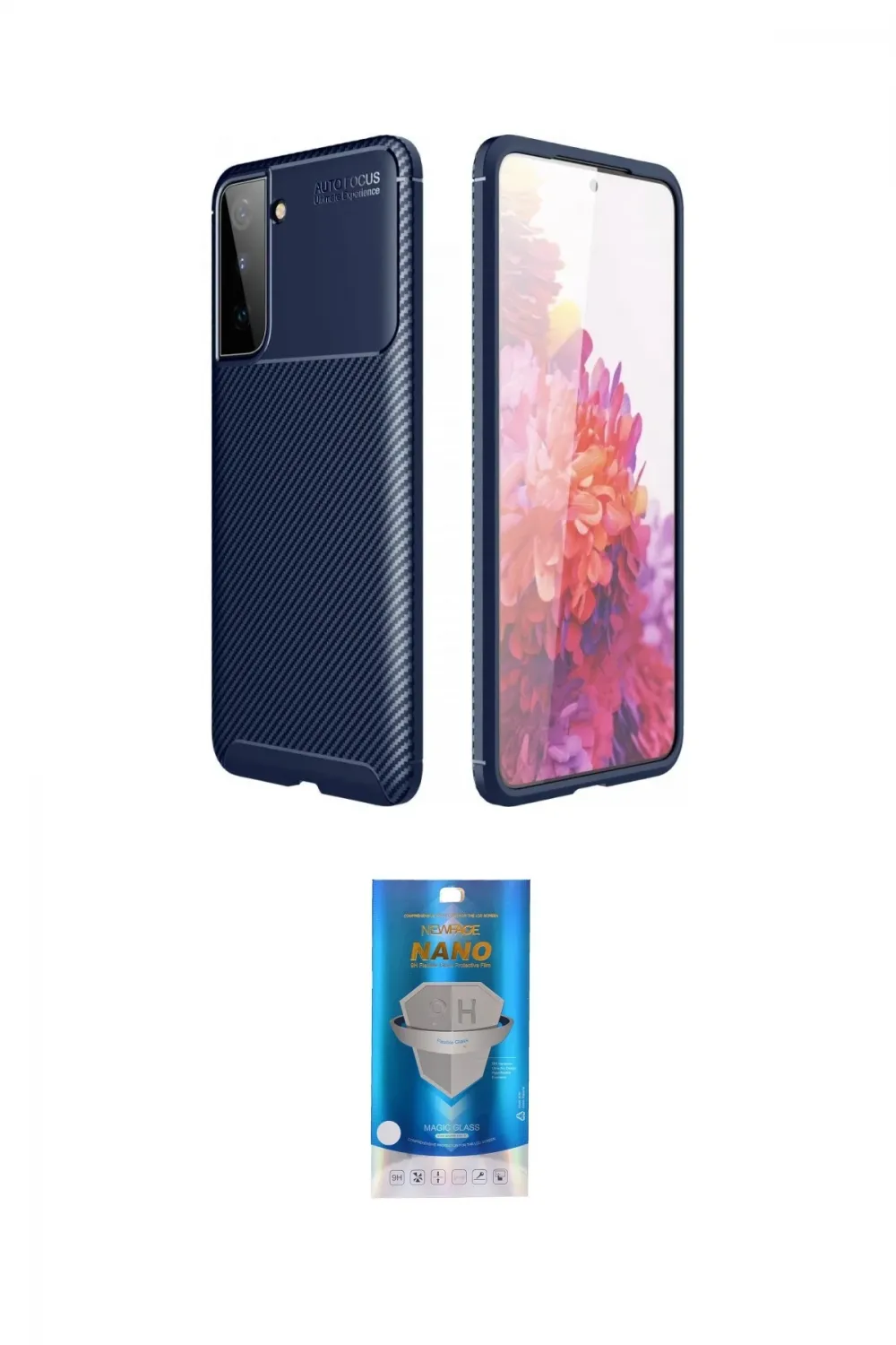 ieg™ Galaxy S21 Plus Kılıf Eksen Form Prime - Şeffaf Royal Nano Ekran Koruyucu