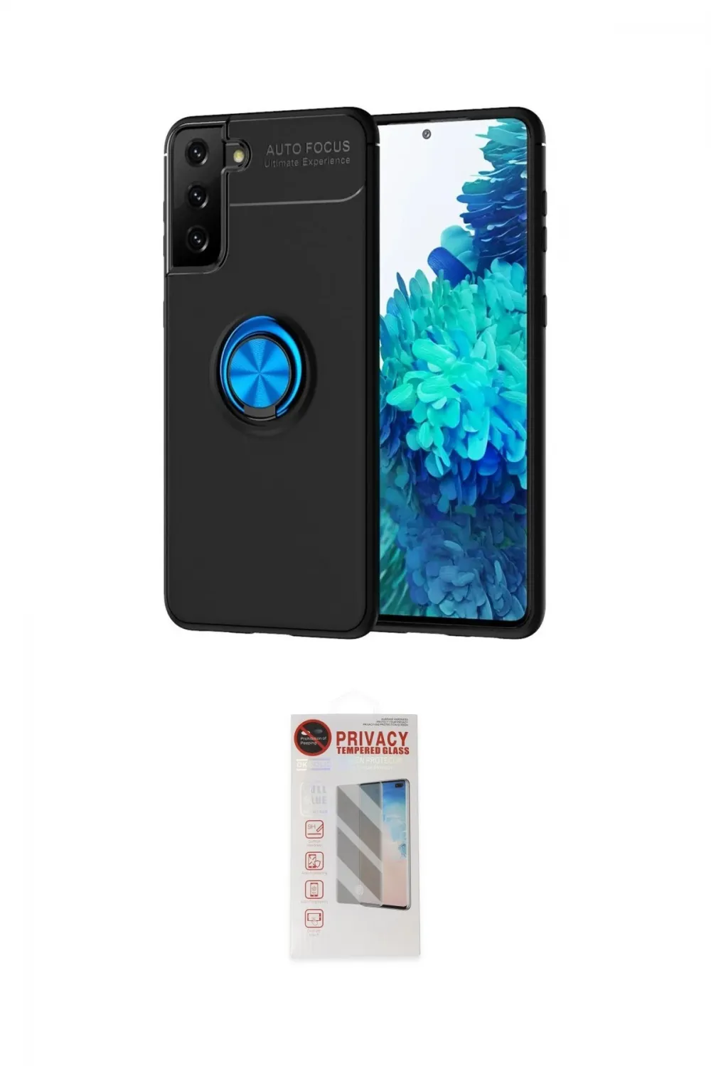 ieg™ Galaxy S21 Plus Kılıf Yankı Form Prime - Siyah Hayalet Edge Cam Ekran Koruyucu