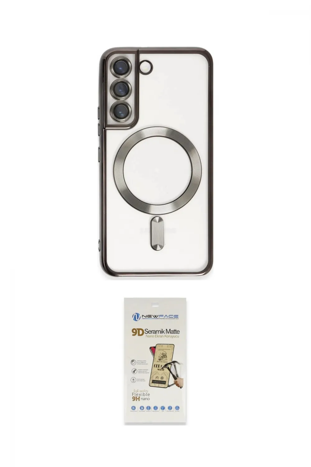 ieg™ Galaxy S22 Kılıf Nova Işık Özel Seri - Siyah Mat Seramik Nano Ekran Koruyucu