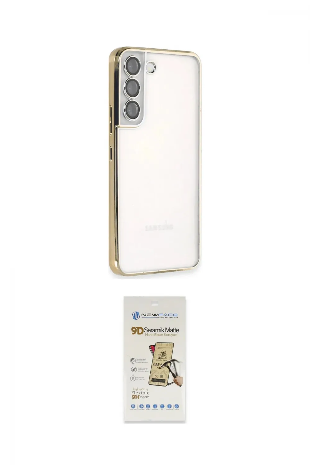 ieg™ Galaxy S22 Kılıf Vadi Minimal - Siyah Mat Seramik Nano Ekran Koruyucu