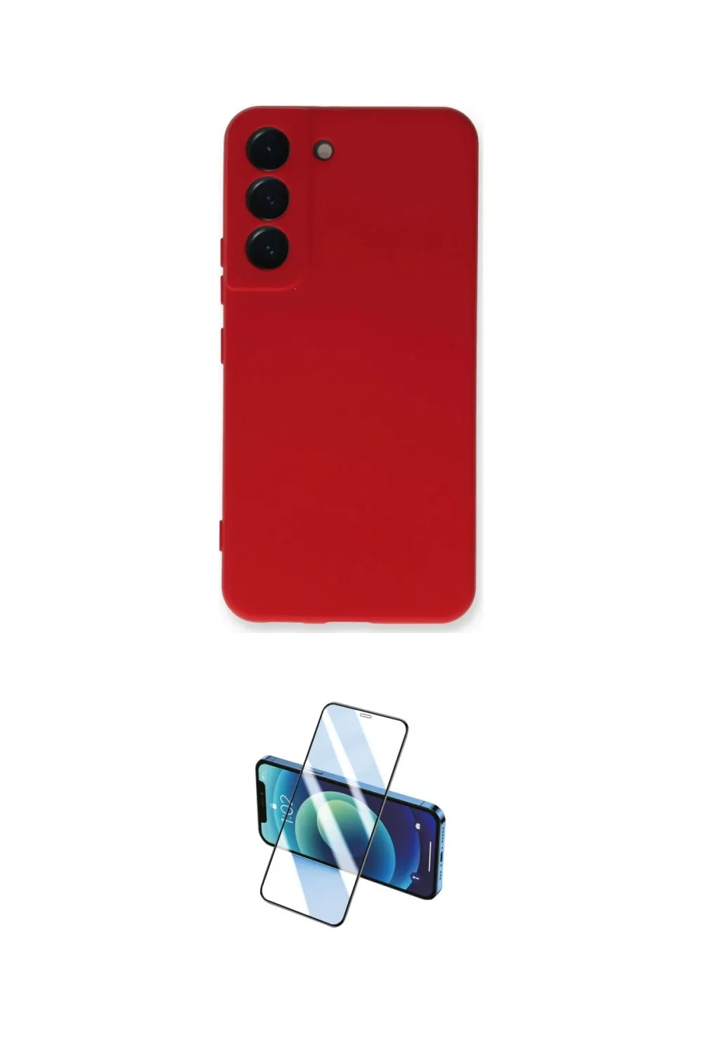 ieg™ Galaxy S22 Plus Kılıf Ahenk Serisi - Siyah 3D Antistatik Cam Ekran Koruyucu
