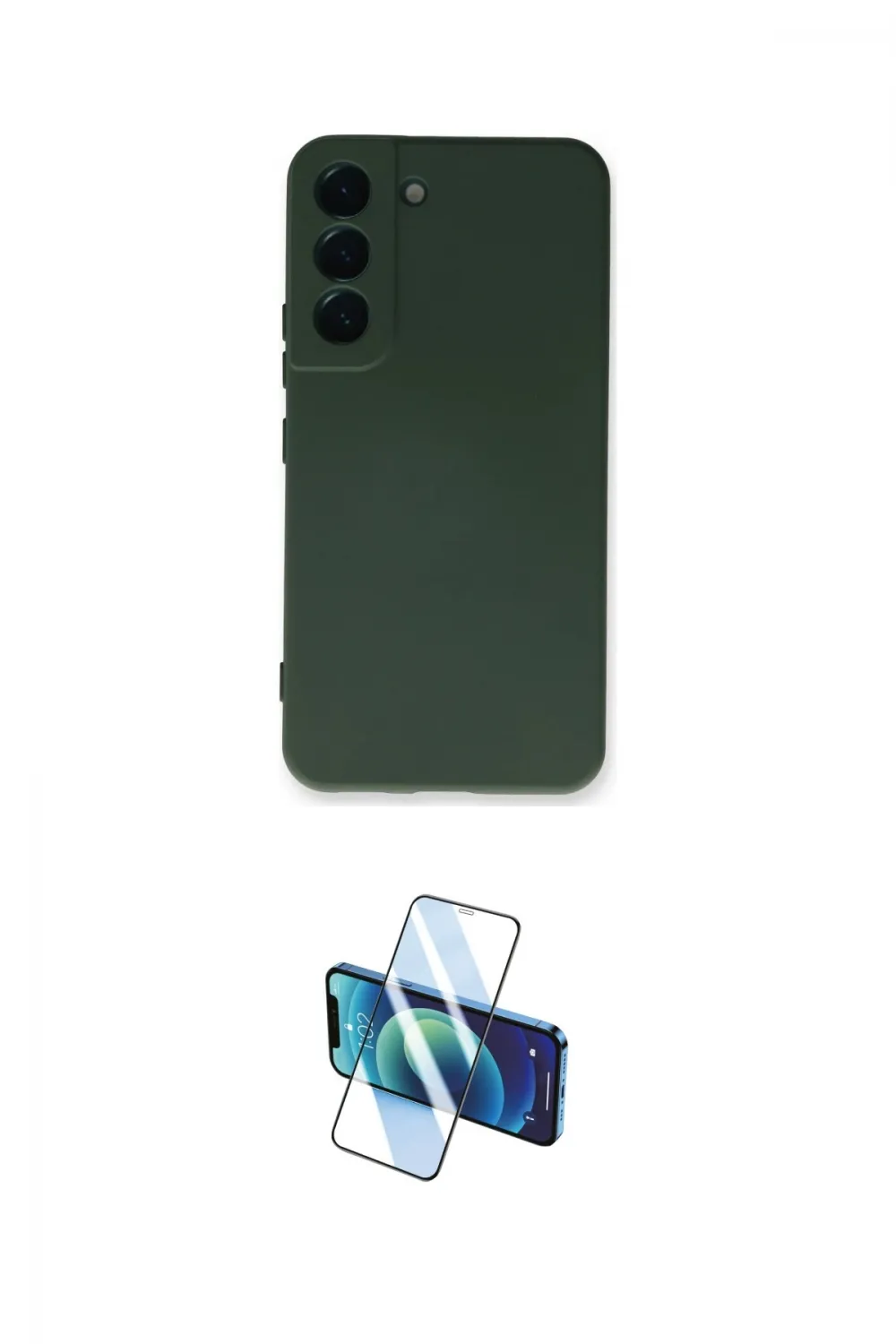 ieg™ Galaxy S22 Plus Kılıf Ahenk Serisi - Siyah 3D Antistatik Cam Ekran Koruyucu