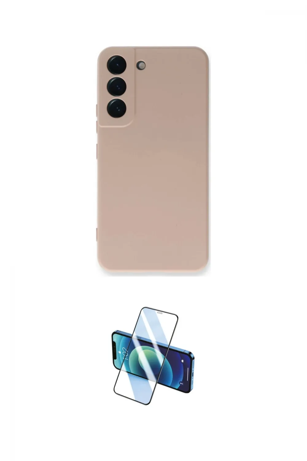 ieg™ Galaxy S22 Plus Kılıf Ahenk Serisi - Siyah 3D Antistatik Cam Ekran Koruyucu