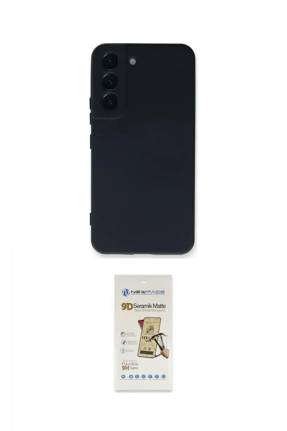ieg™ Galaxy S22 Plus Kılıf Ahenk Serisi - Siyah Mat Seramik Nano Ekran Koruyucu