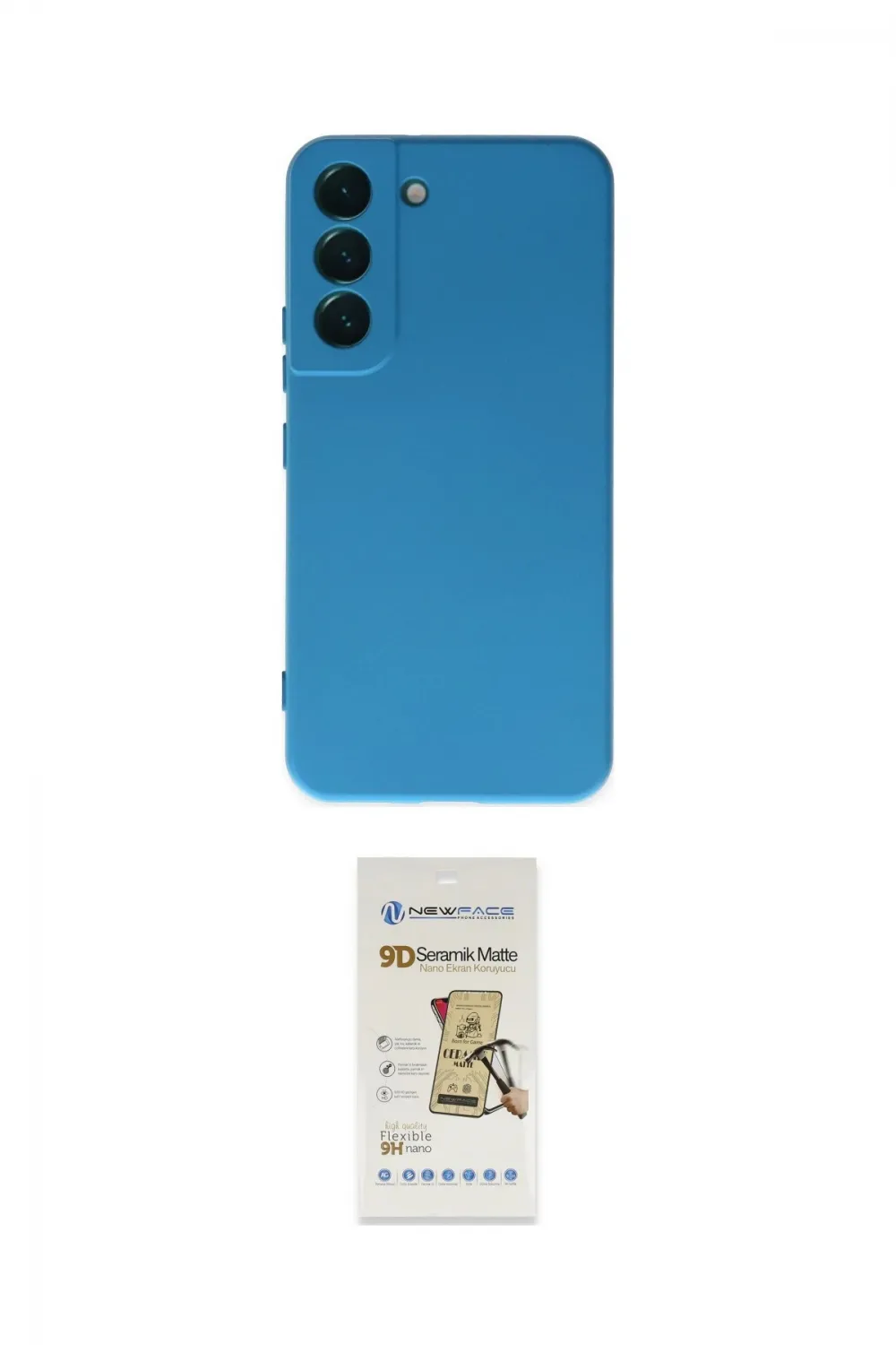 ieg™ Galaxy S22 Plus Kılıf Ahenk Serisi - Siyah Mat Seramik Nano Ekran Koruyucu