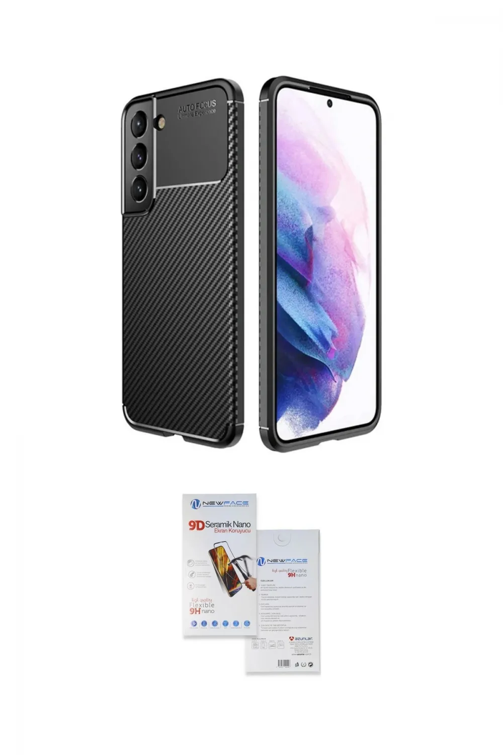 ieg™ Galaxy S22 Plus Kılıf Eksen Form Prime - Siyah Seramik Nano Ekran Koruyucu