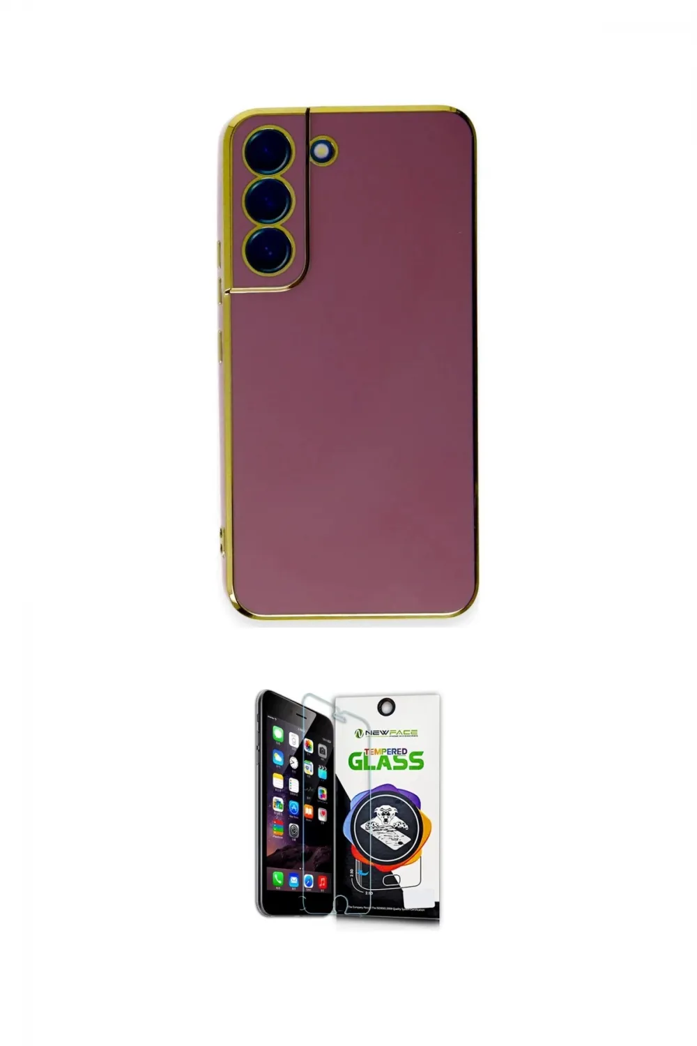 ieg™ Galaxy S22 Plus Kılıf Yankı Serisi - Şeffaf Temperli Cam Ekran Koruyucu