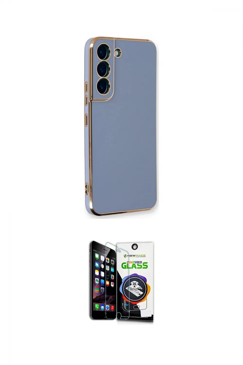 ieg™ Galaxy S22 Plus Kılıf Yankı Serisi - Şeffaf Temperli Cam Ekran Koruyucu