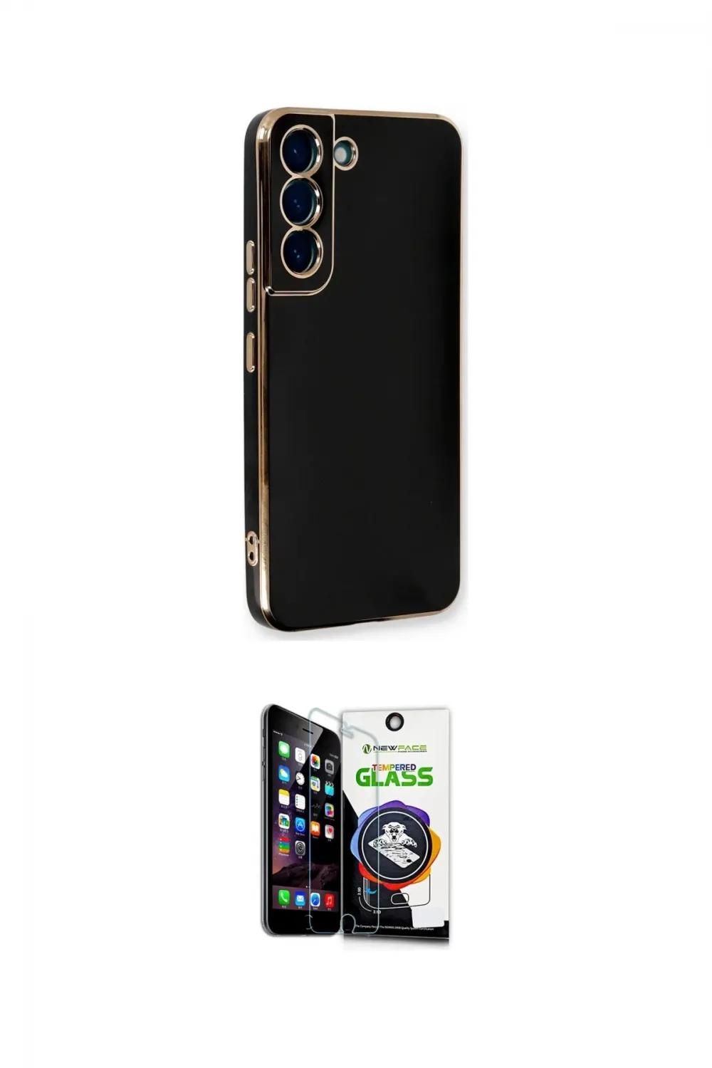 ieg™ Galaxy S22 Plus Kılıf Yankı Serisi - Şeffaf Temperli Cam Ekran Koruyucu