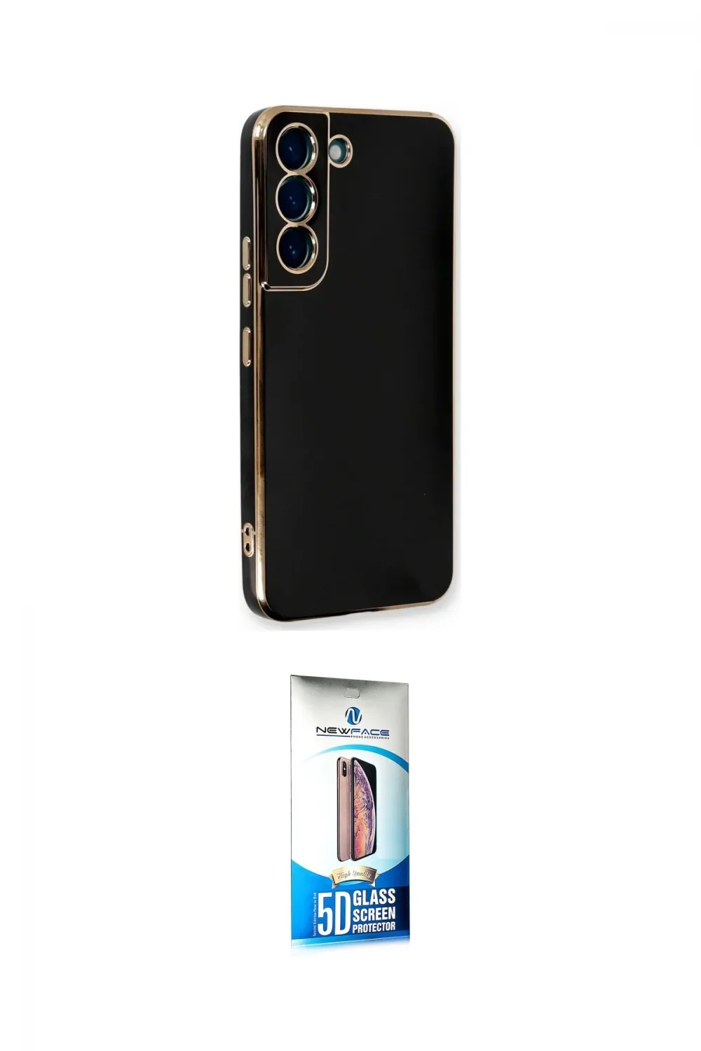 ieg™ Galaxy S22 Plus Kılıf Yankı Serisi - Siyah 5D Eko Cam Ekran Koruyucu