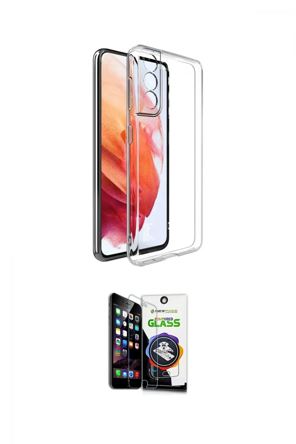 ieg™ Galaxy S22 Plus Kılıf Zirve Doku - Şeffaf Temperli Cam Ekran Koruyucu
