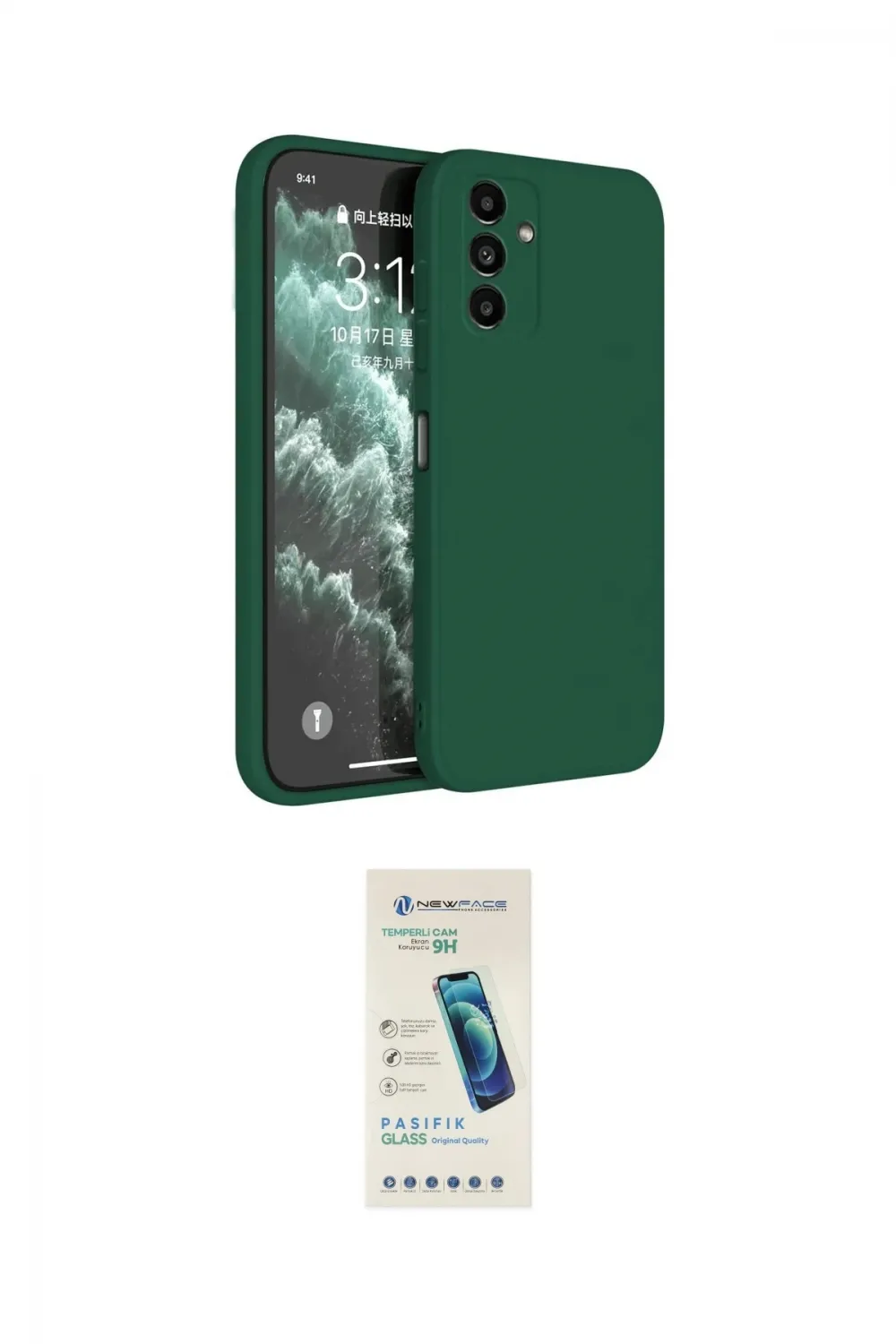ieg™ Galaxy S23 FE Kılıf Kozmos Yansıma Özel Seri - Şeffaf Pasifik Cam Ekran Koruyucu