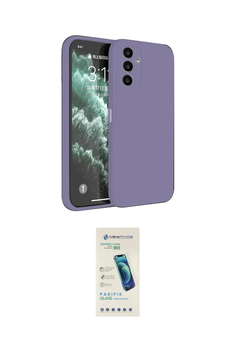 ieg™ Galaxy S23 FE Kılıf Kozmos Yansıma Özel Seri - Şeffaf Pasifik Cam Ekran Koruyucu