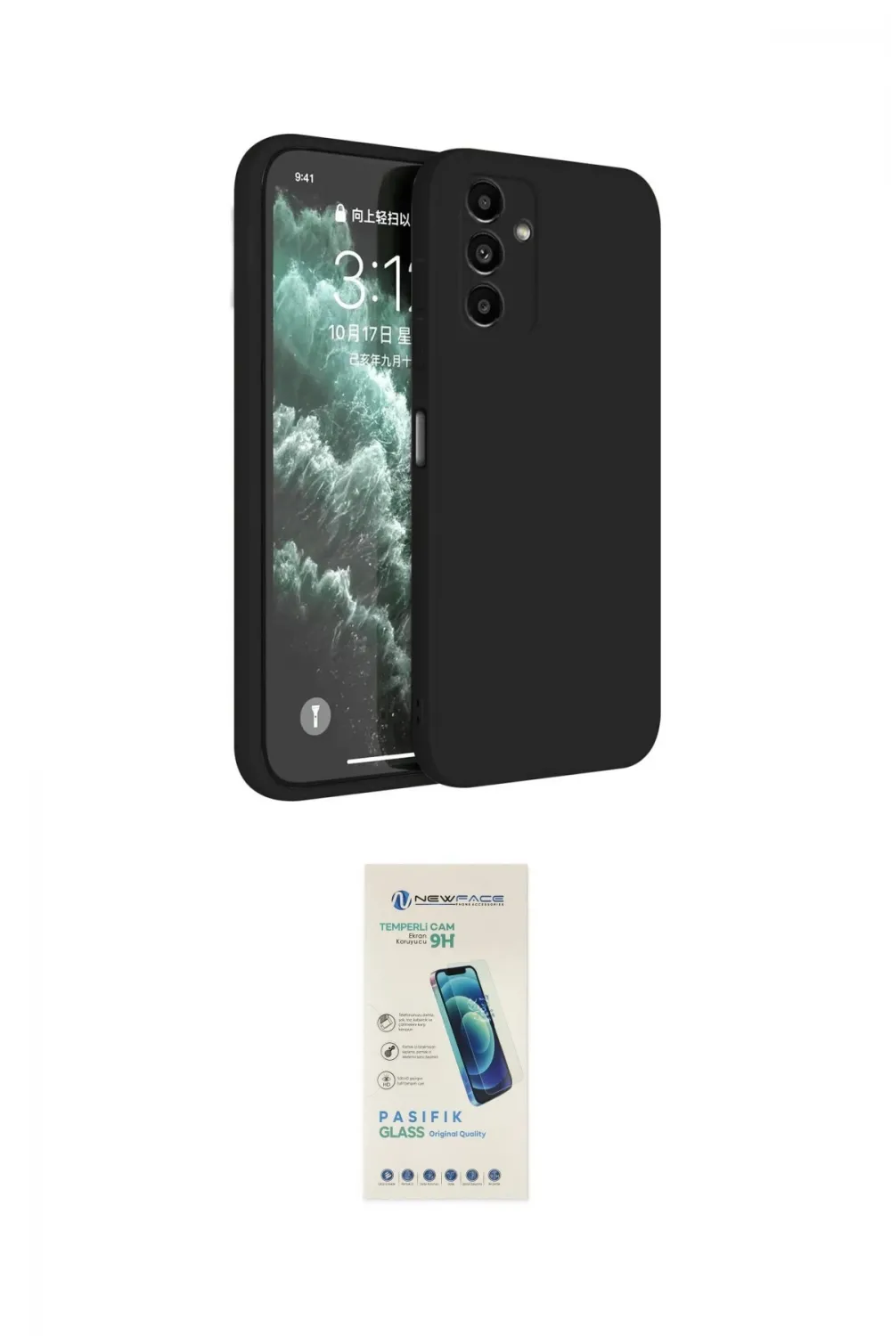 ieg™ Galaxy S23 FE Kılıf Kozmos Yansıma Özel Seri - Şeffaf Pasifik Cam Ekran Koruyucu