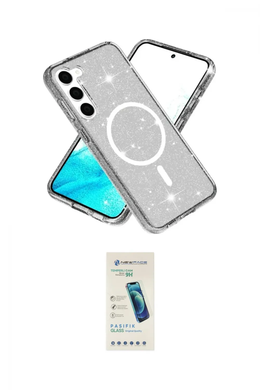 ieg™ Galaxy S23 FE Kılıf Nova Asil Prime - Şeffaf Pasifik Cam Ekran Koruyucu