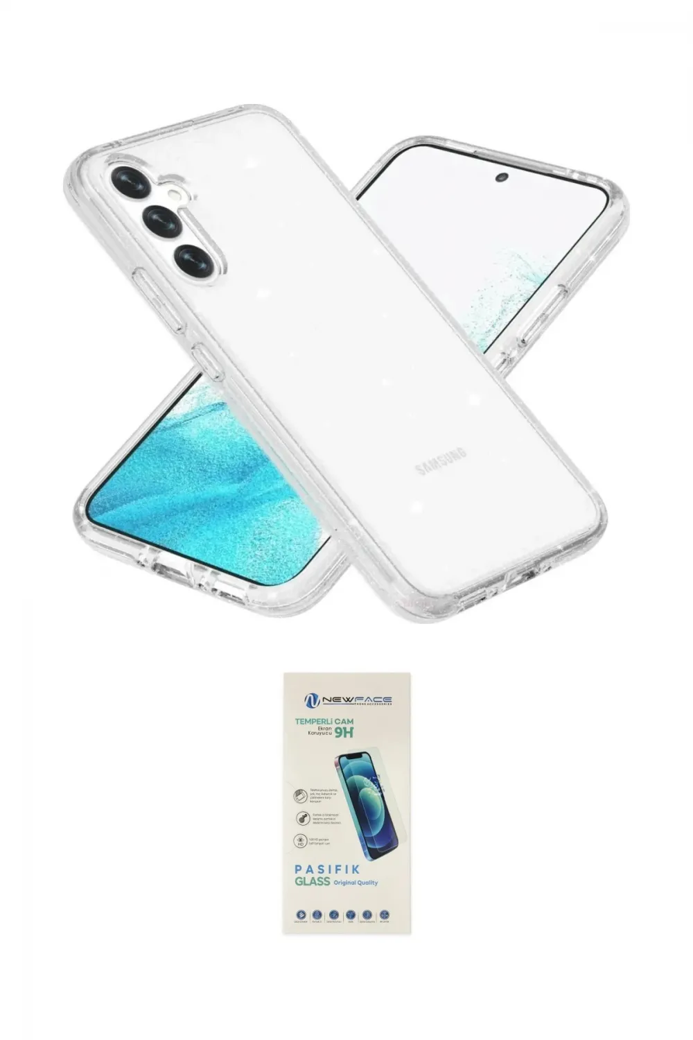 ieg™ Galaxy S23 FE Kılıf Nova Asil Prime - Şeffaf Pasifik Cam Ekran Koruyucu