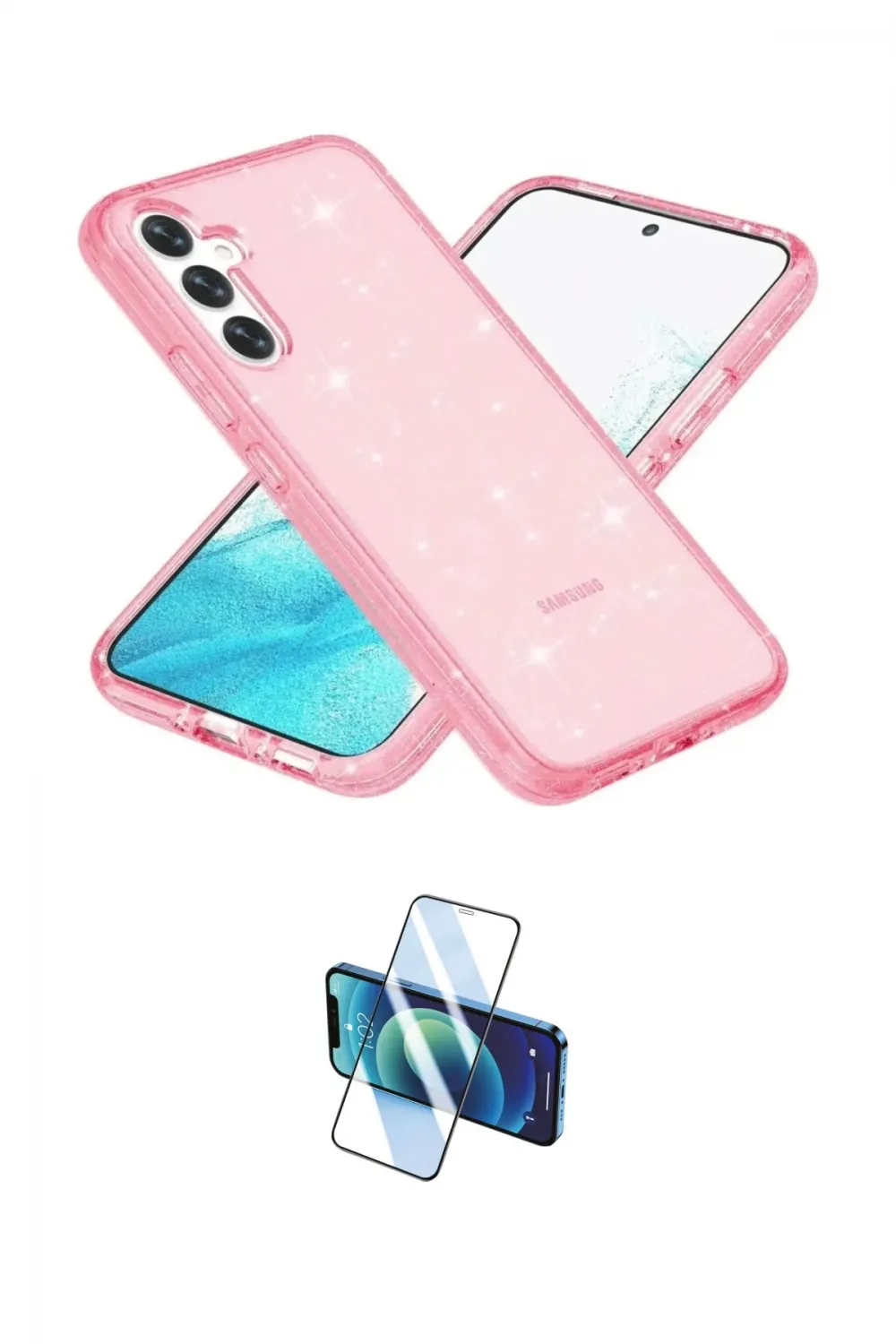 ieg™ Galaxy S23 FE Kılıf Nova Asil Prime - Siyah 3D Antistatik Cam Ekran Koruyucu