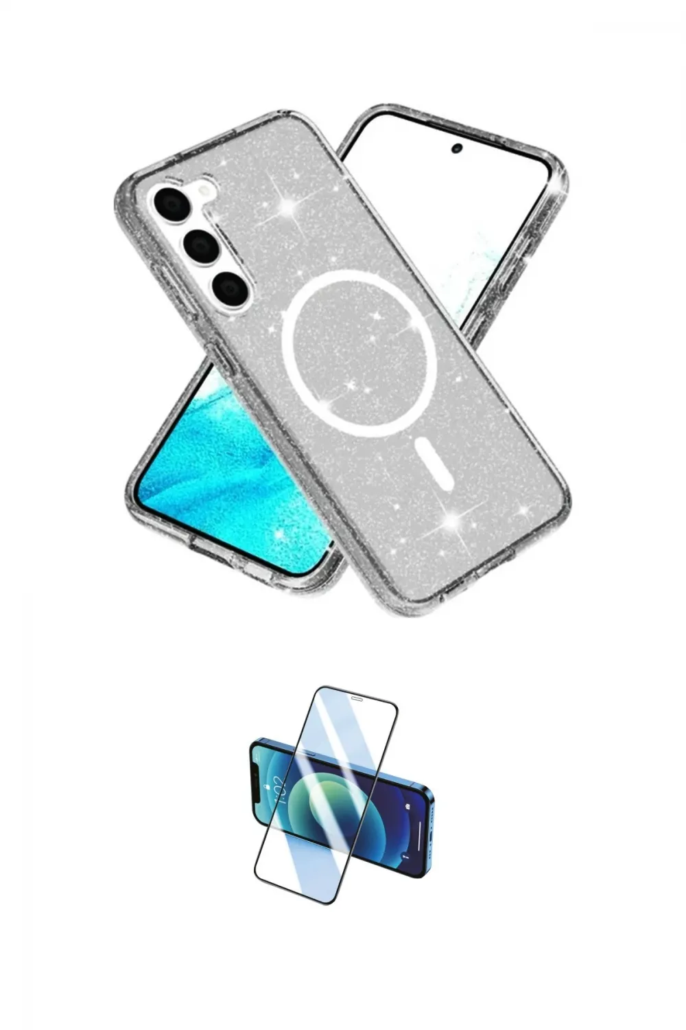 ieg™ Galaxy S23 FE Kılıf Nova Asil Prime - Siyah 3D Antistatik Cam Ekran Koruyucu