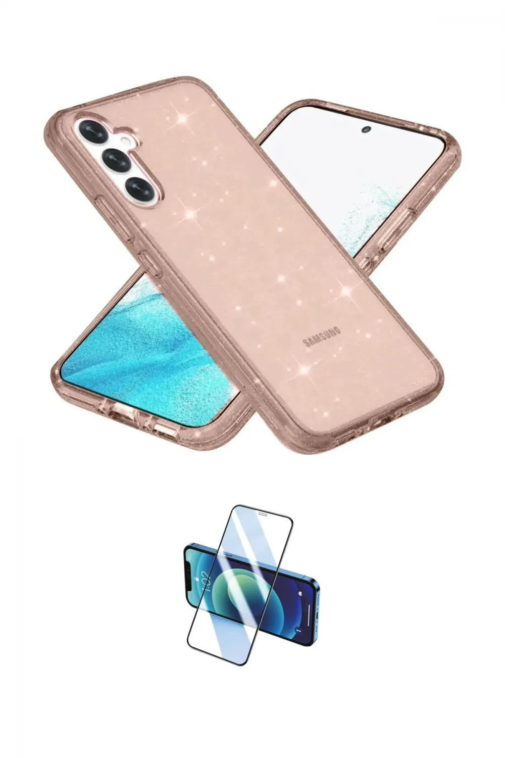 ieg™ Galaxy S23 FE Kılıf Nova Asil Prime - Siyah 3D Antistatik Cam Ekran Koruyucu