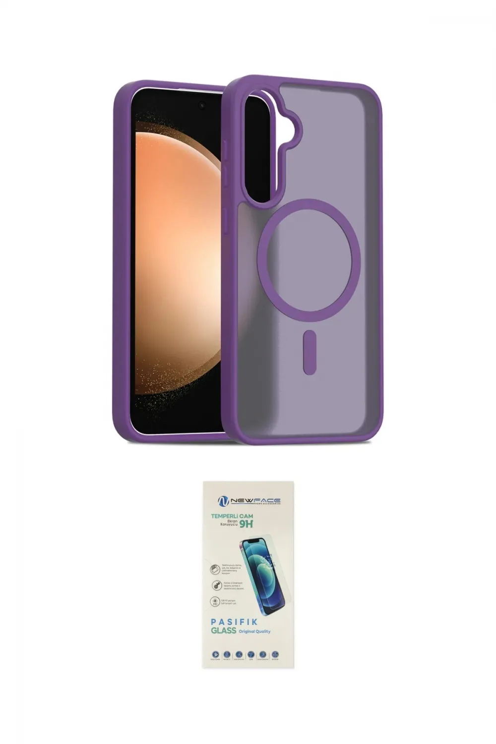 ieg™ Galaxy S23 FE Kılıf Siluet Minimal Prime - Şeffaf Pasifik Cam Ekran Koruyucu