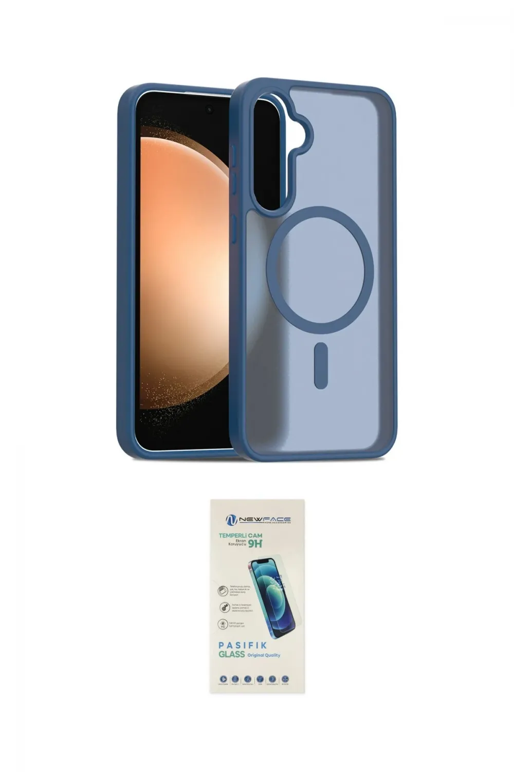 ieg™ Galaxy S23 FE Kılıf Siluet Minimal Prime - Şeffaf Pasifik Cam Ekran Koruyucu