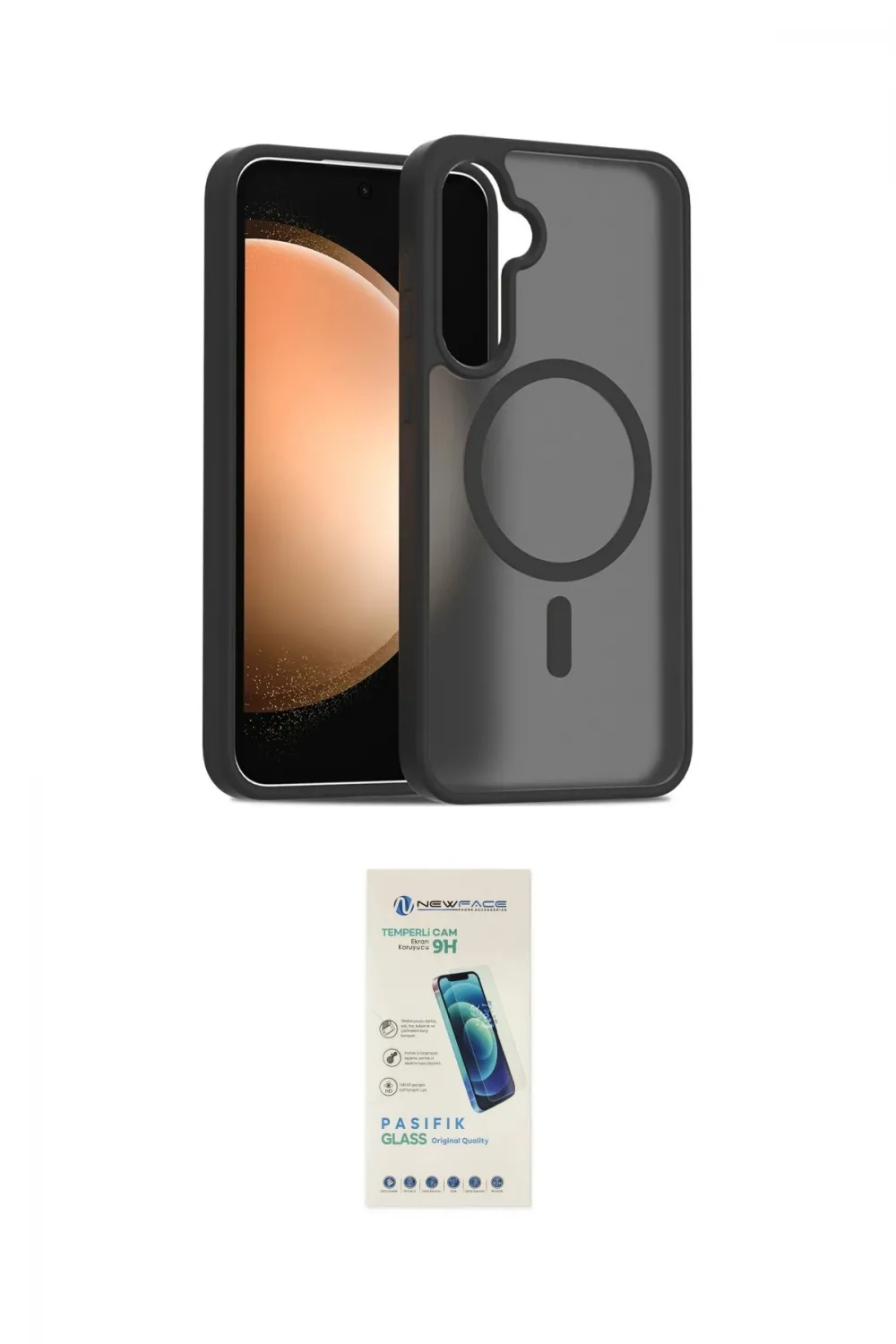 ieg™ Galaxy S23 FE Kılıf Siluet Minimal Prime - Şeffaf Pasifik Cam Ekran Koruyucu