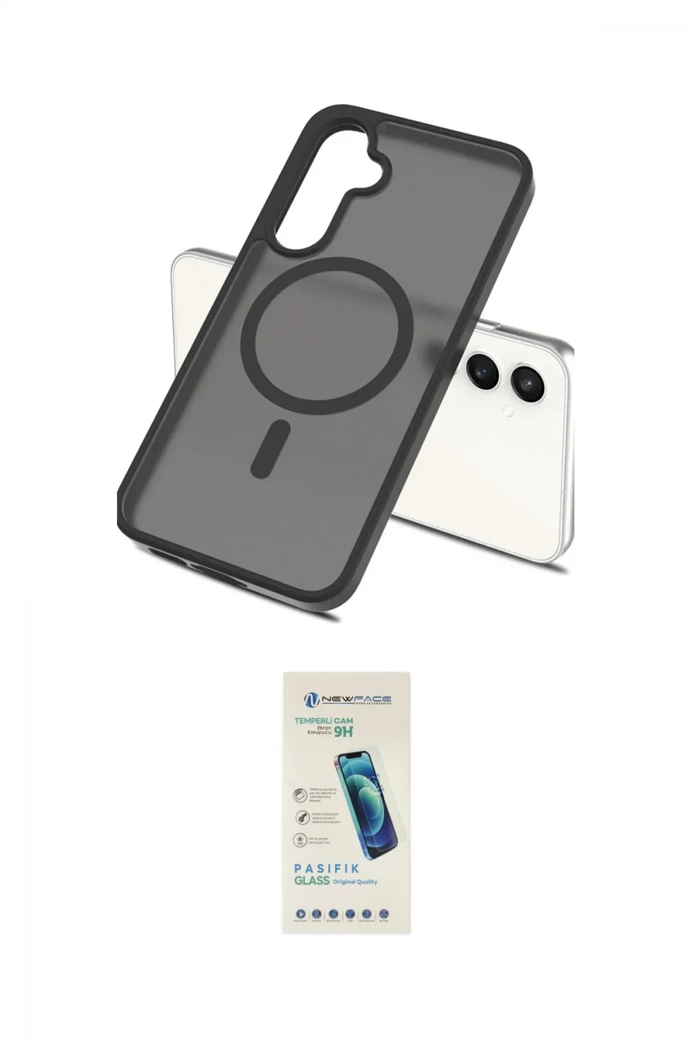 ieg™ Galaxy S23 FE Kılıf Siluet Minimal Prime - Şeffaf Pasifik Cam Ekran Koruyucu