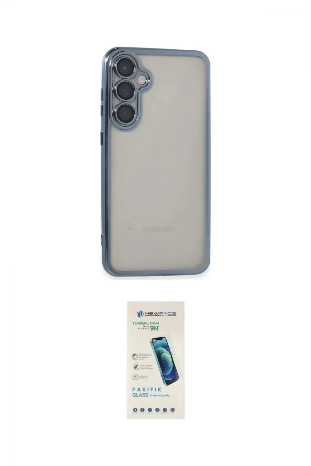 ieg™ Galaxy S23 FE Kılıf Vadi Minimal - Şeffaf Pasifik Cam Ekran Koruyucu