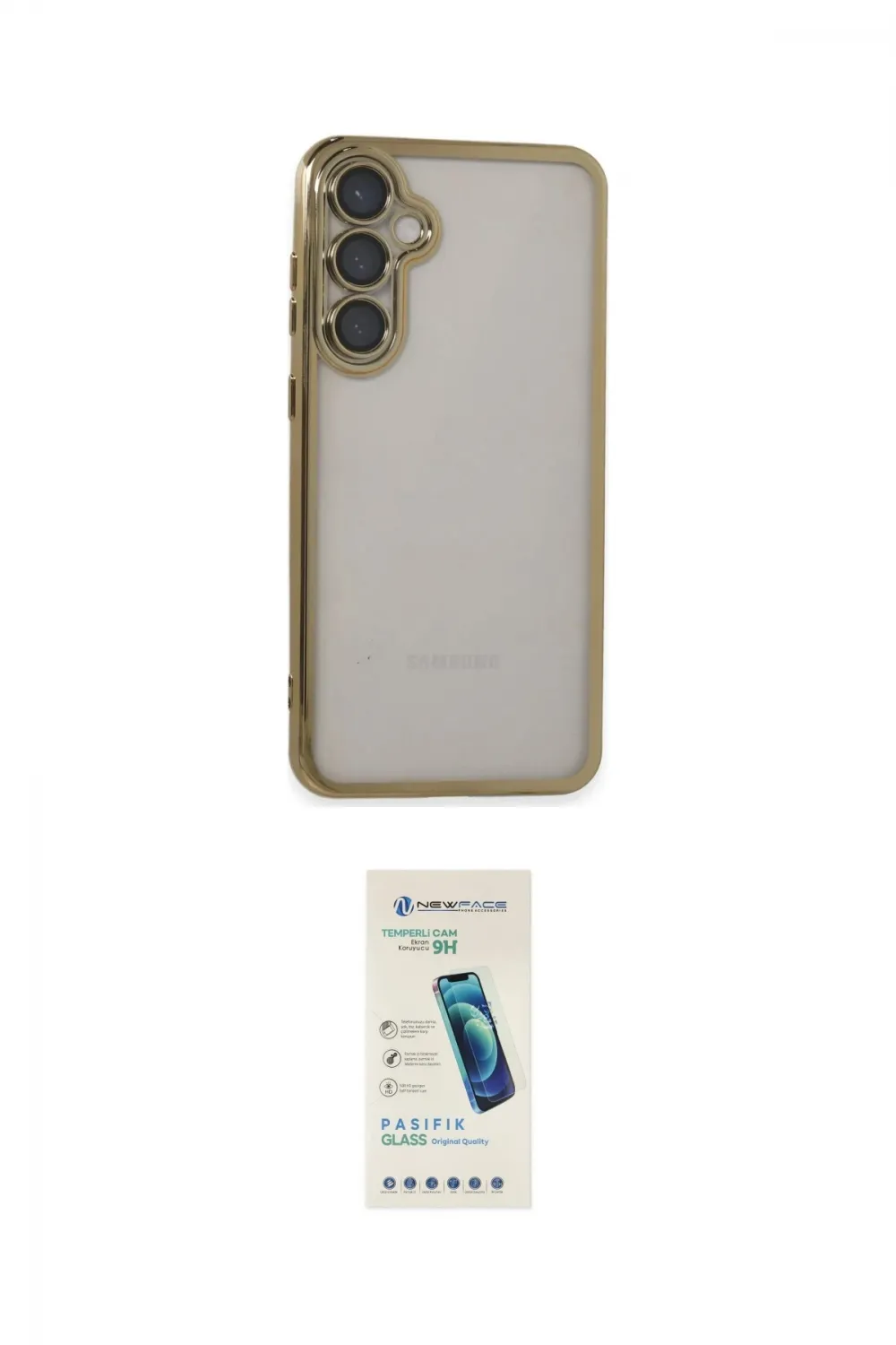 ieg™ Galaxy S23 FE Kılıf Vadi Minimal - Şeffaf Pasifik Cam Ekran Koruyucu