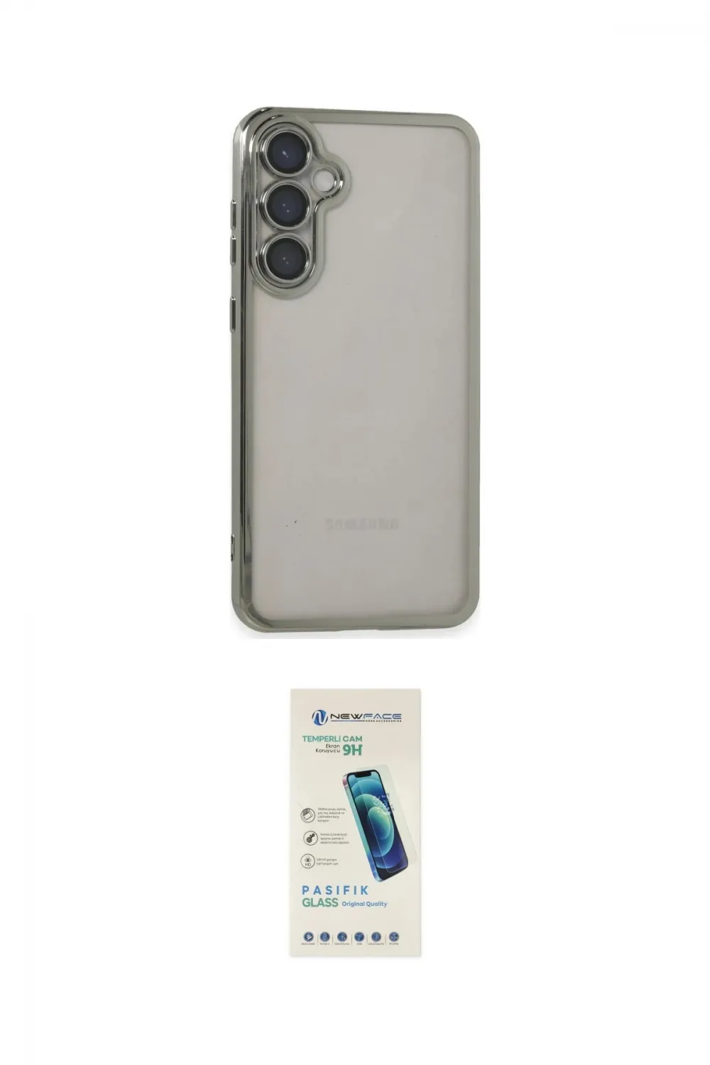 ieg™ Galaxy S23 FE Kılıf Vadi Minimal - Şeffaf Pasifik Cam Ekran Koruyucu
