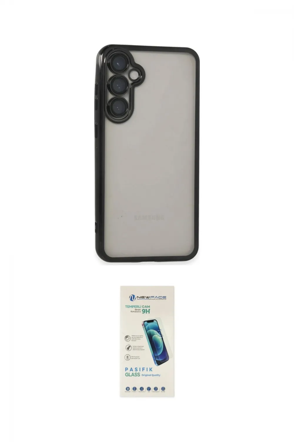 ieg™ Galaxy S23 FE Kılıf Vadi Minimal - Şeffaf Pasifik Cam Ekran Koruyucu