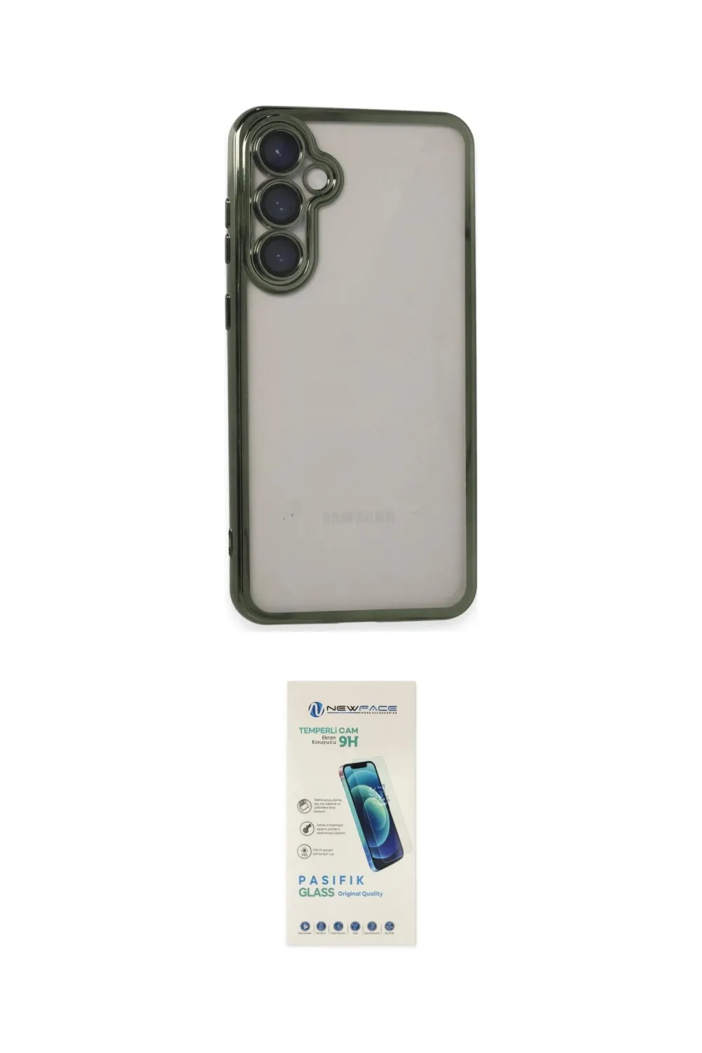 ieg™ Galaxy S23 FE Kılıf Vadi Minimal - Şeffaf Pasifik Cam Ekran Koruyucu