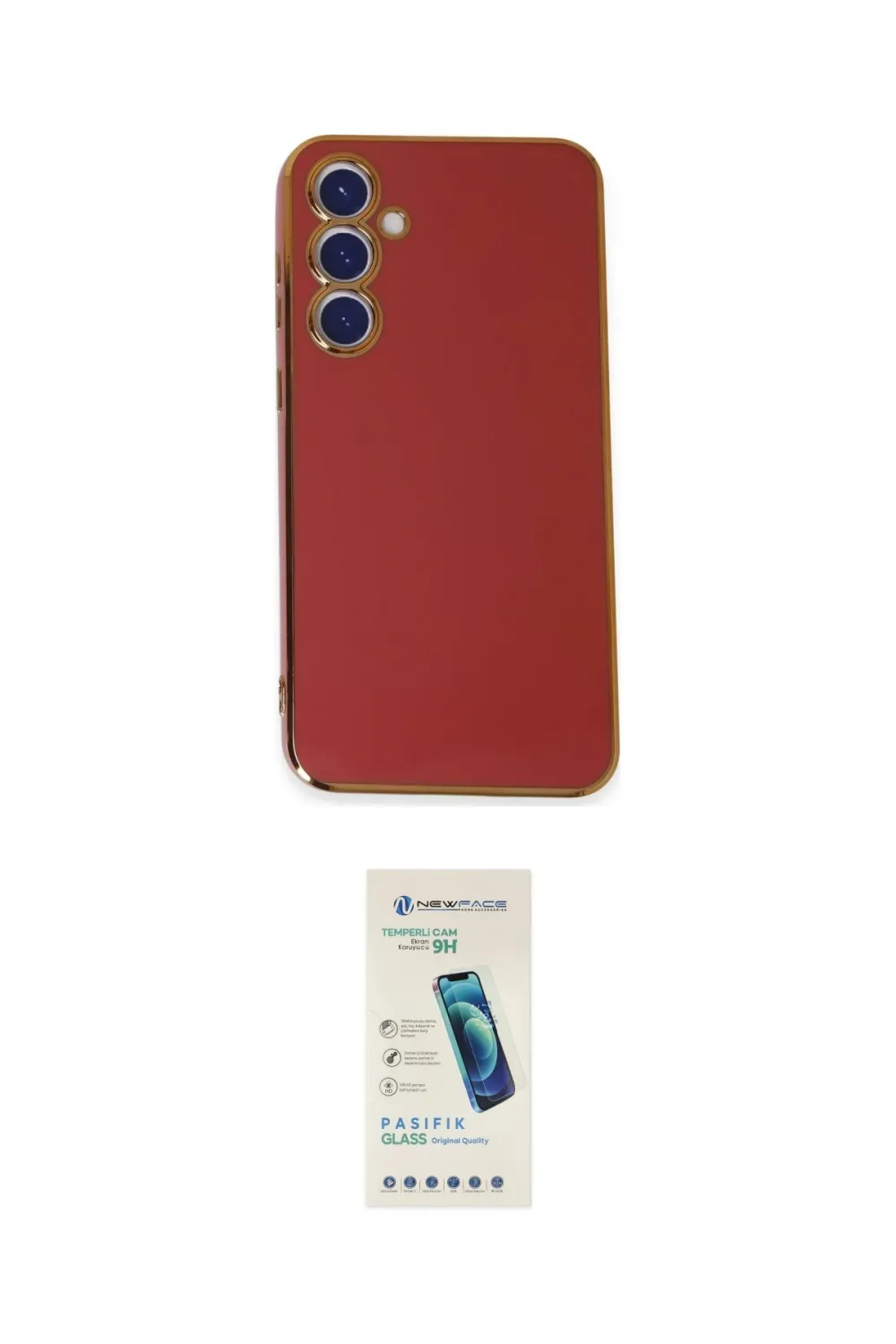 ieg™ Galaxy S23 FE Kılıf Yankı Serisi - Şeffaf Pasifik Cam Ekran Koruyucu