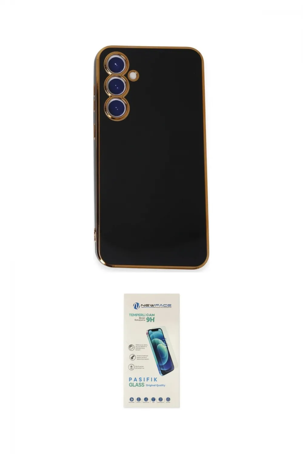 ieg™ Galaxy S23 FE Kılıf Yankı Serisi - Şeffaf Pasifik Cam Ekran Koruyucu