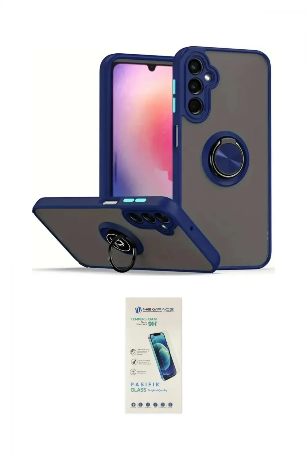 ieg™ Galaxy S23 FE Kılıf Yörünge Çizgi - Şeffaf Pasifik Cam Ekran Koruyucu