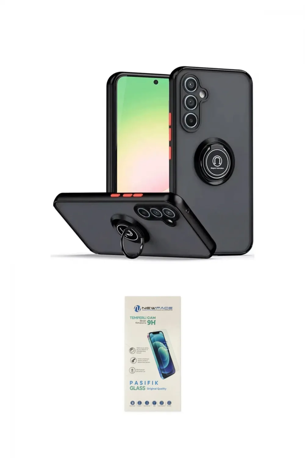 ieg™ Galaxy S23 FE Kılıf Yörünge Çizgi - Şeffaf Pasifik Cam Ekran Koruyucu