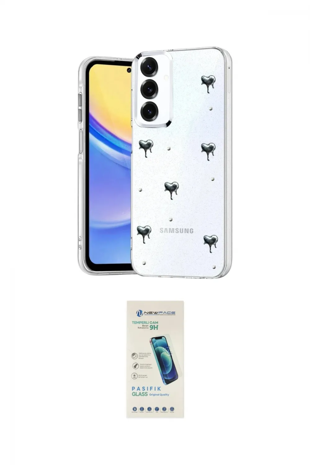 ieg™ Galaxy S23 FE Kılıf Yörünge Form - Şeffaf Pasifik Cam Ekran Koruyucu