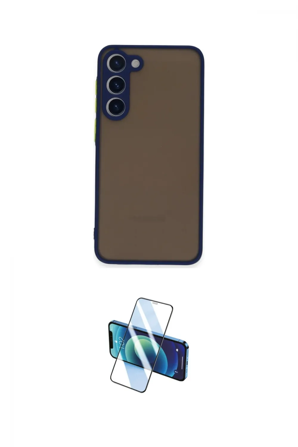ieg™ Galaxy S23 Kılıf Ahenk Çizgi Serisi - Siyah 3D Antistatik Cam Ekran Koruyucu