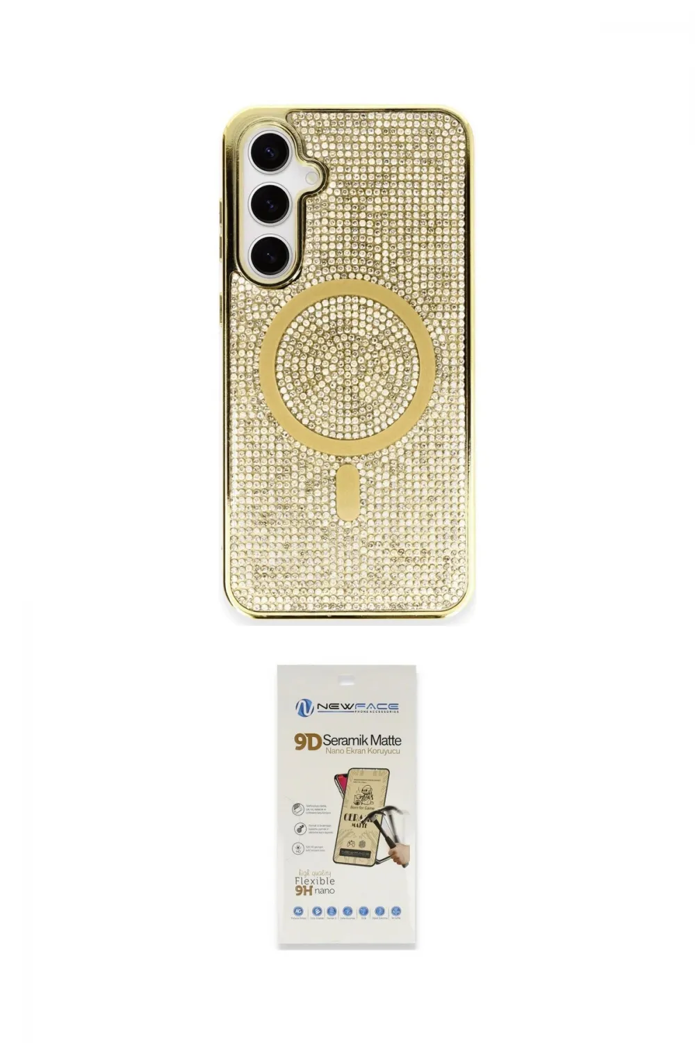 ieg™ Galaxy S23 Kılıf Eksen Çizgi - Siyah Mat Seramik Nano Ekran Koruyucu