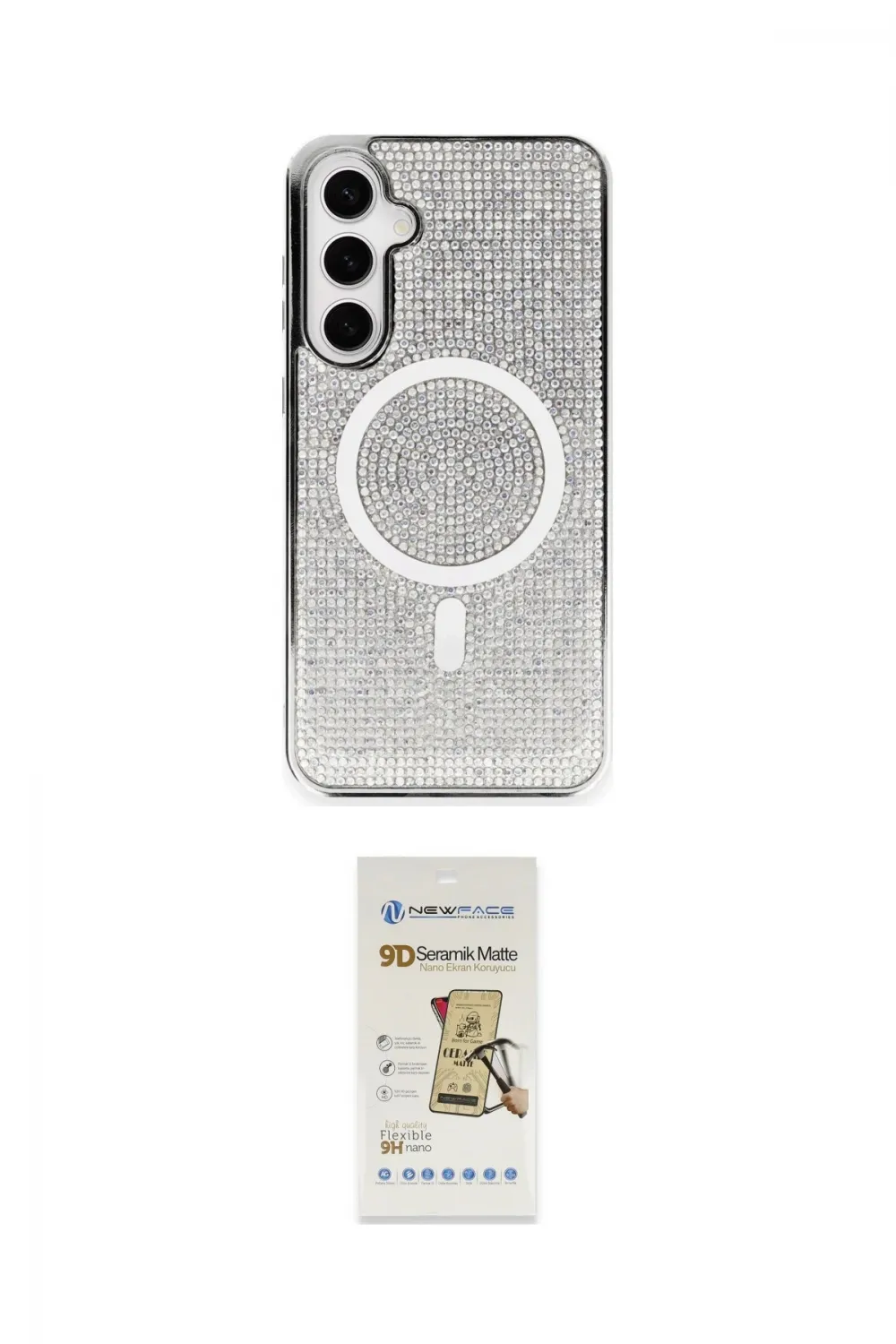 ieg™ Galaxy S23 Kılıf Eksen Çizgi - Siyah Mat Seramik Nano Ekran Koruyucu